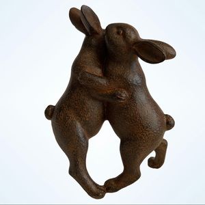 Hugging Rabbits Standing Light Weight Cast Iron
